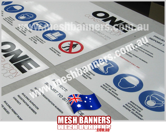 Printed safety signs, site safety identification signs